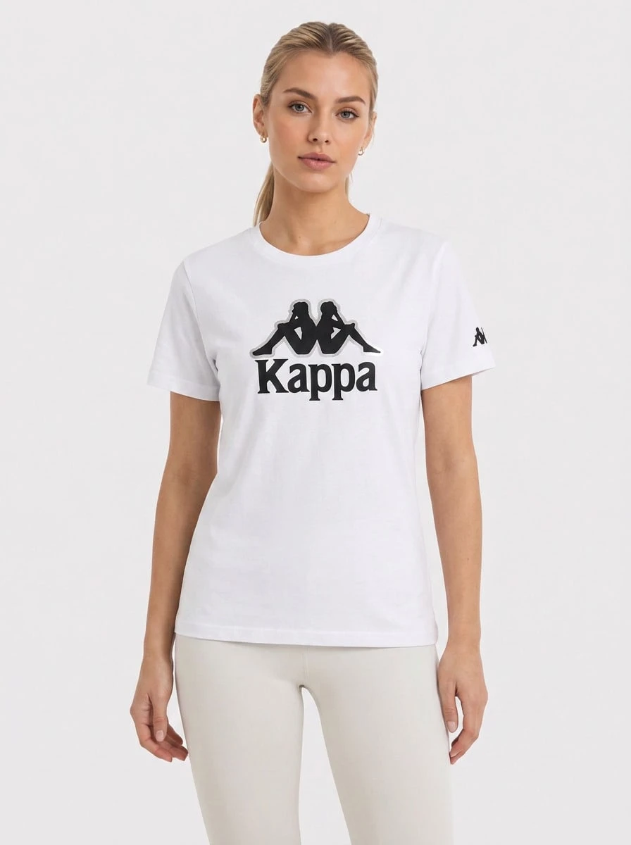Damen Lässig Rundhals Kurzarm T-Shirt mit Buchstaben-Stickerei für den Outdoor-Bereich - Weiss - Übersicht 1