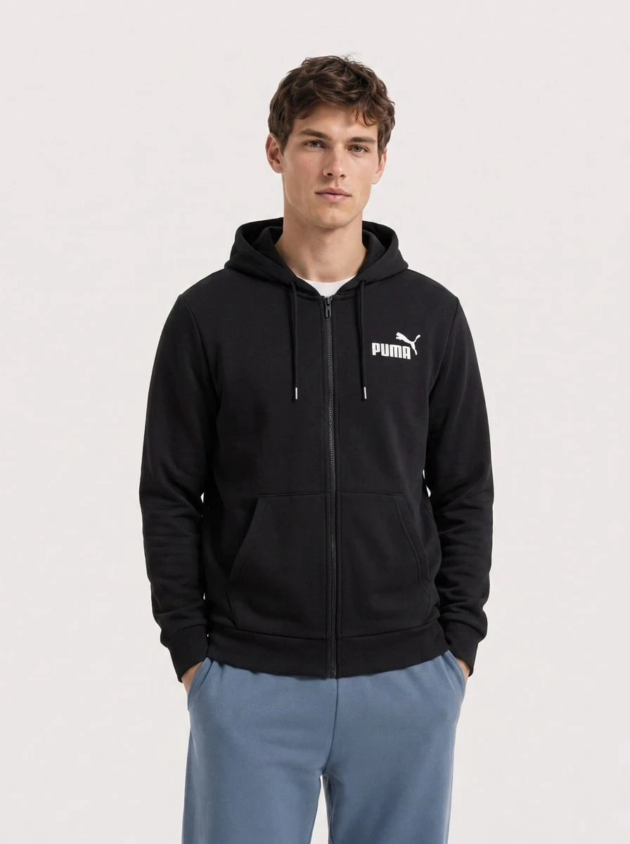 Puma Men's Sports & Outdoor Hoodies Stretchy Comfortable Cozy Sports Commuting Going Out Black 681740-01 - Black - View 1