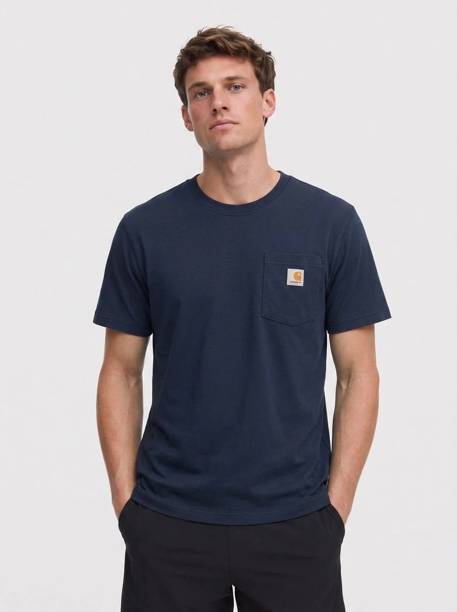 Carhartt قميص تي شيرت رجالي بجيب، أزرق داكن - الأزرق - مشاهدة 1