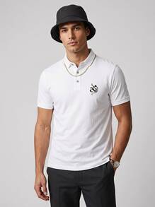 Emporio Armani Men's Polo Shirts Breathable Stretchy Classic Fit School Business Casual Casual White EM001704AF10017M0130 - White - View 1