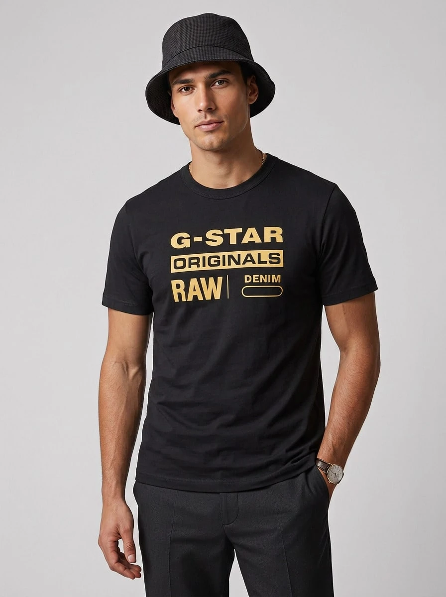 G-Star Men's T-Shirts Versatile Lightweight Easy To Match Daily Weekend Sports D14143-336-6484 - Black - View 1