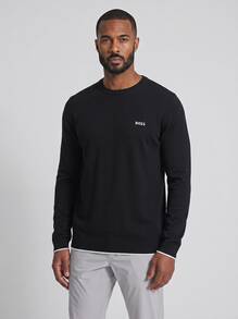 Hugo Boss Men's Casual Crew Neck Long Sleeve T-Shirt, Versatile - 001 Black - View 1