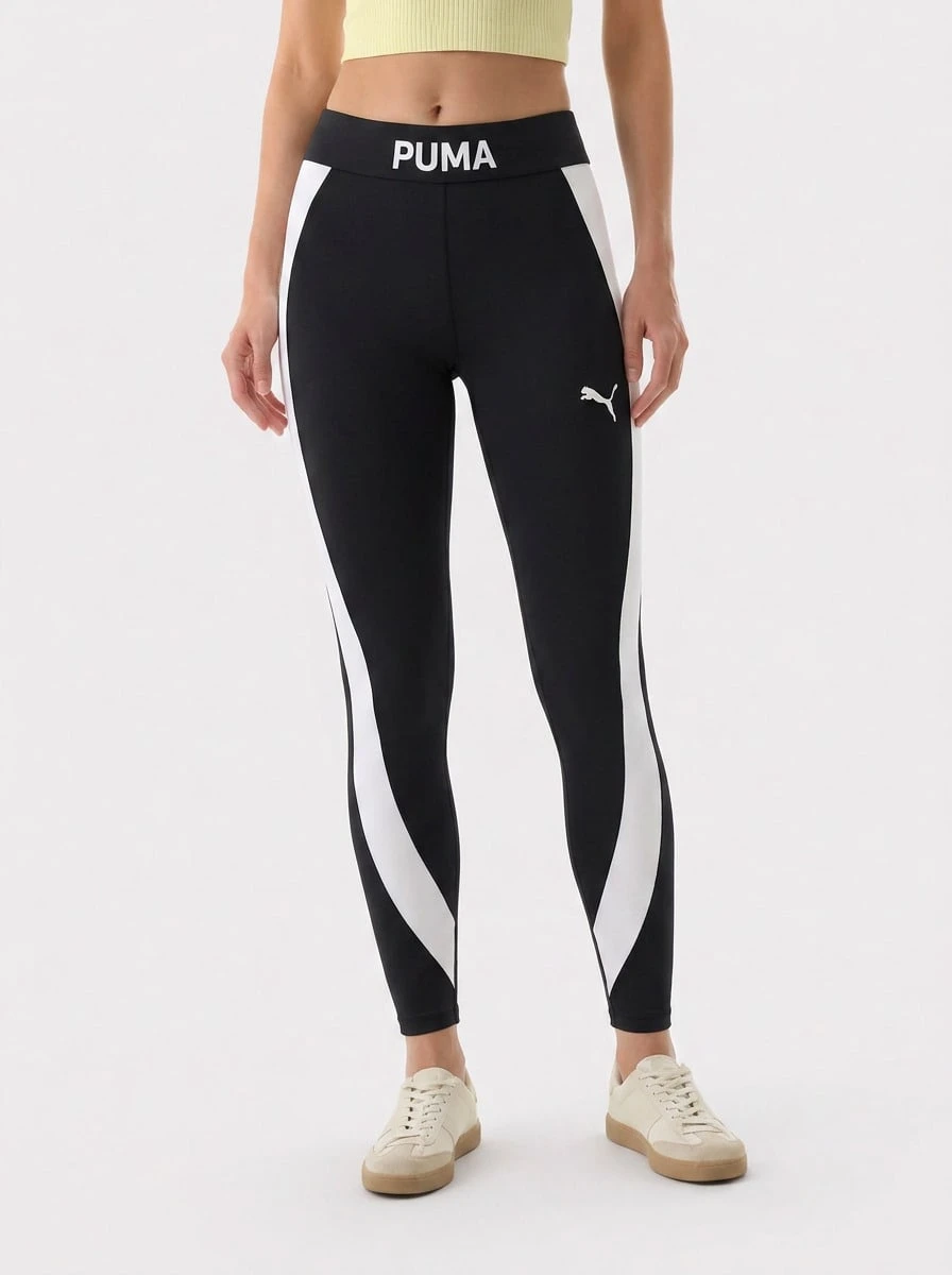Puma Sports Leggings Soft Supportive High-Waist Training Casual Sports Black 526679-01 - Block Tights - View 1