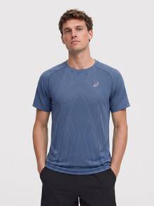 Asics ROAD SS TOP Men's Comfortable Versatile Lightweight Sports Outdoor Training Blue 2011C986-400 - DENIM BLUE - View 1