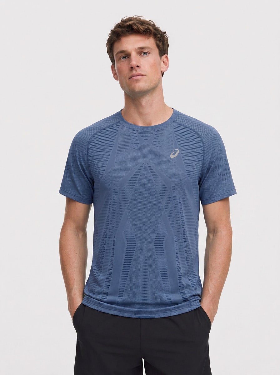 Asics ROAD SS TOP Men's Comfortable Versatile Lightweight Sports Outdoor Training Blue 2011C986-400 - DENIM BLUE - View 1