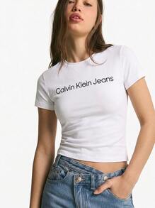 CALVIN KLEIN JEANS Women's Classic Fit Quick-Dry Skin-Friendly Vacation School Casual White J20J220253-YAF - 亮白色 - 查看 1