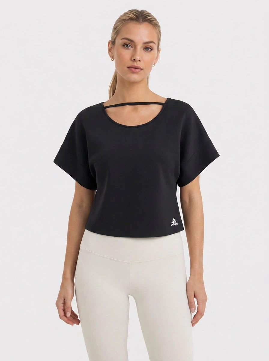 Adidas Women's Classic Fit Quick-Dry Skin-Friendly Daily Weekend Sports HD9553 - 黑與白 - 查看 1