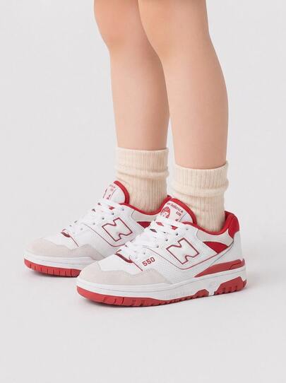 New Balance Kids' Sneakers Lightweight Snug Fit Padded Travel Training Street Style White GSB550TF