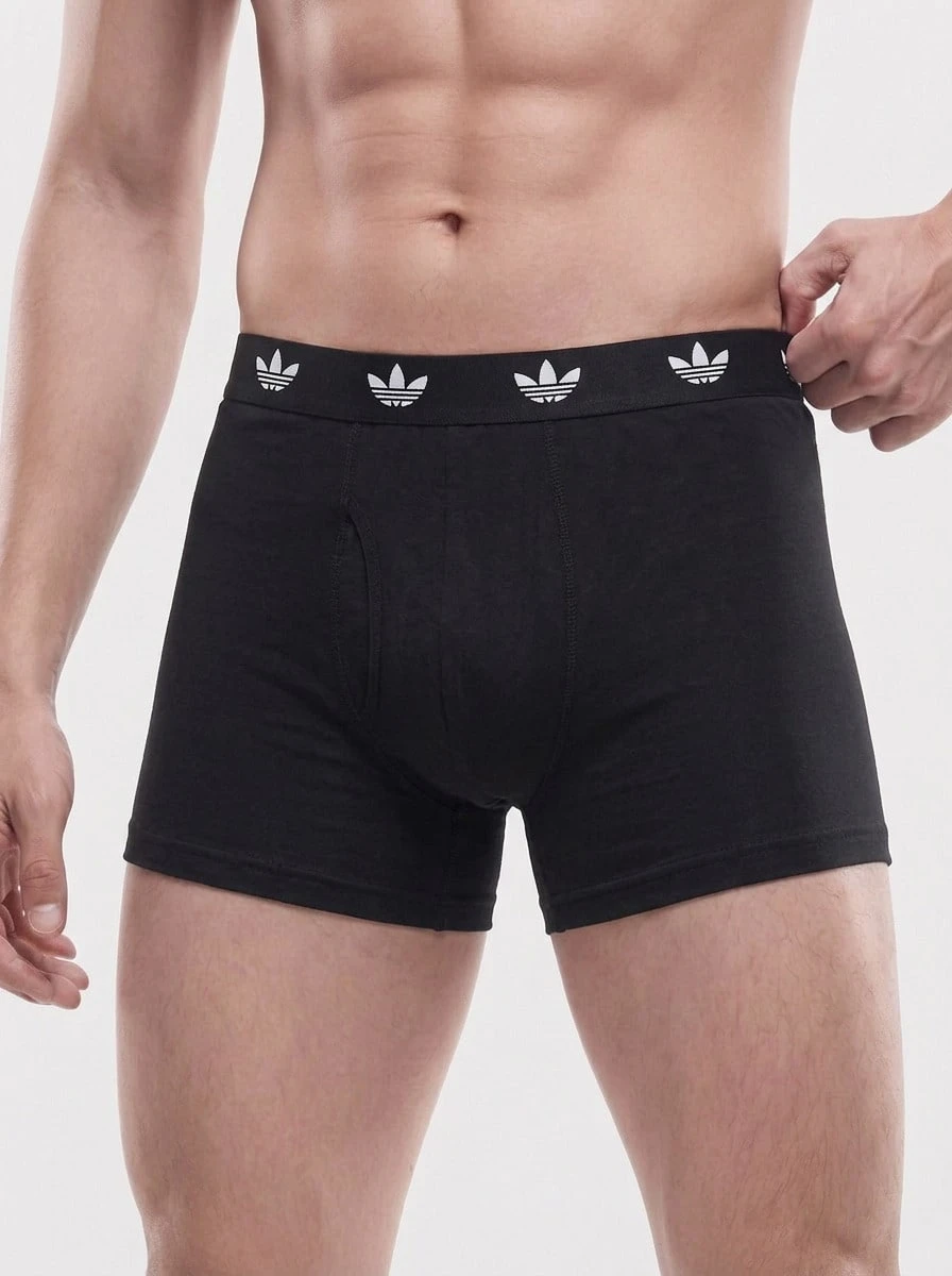 Adidas Men's Trunks Durable Elastic Waist Classic Fit Weekend Training Daily 4AR002-901 - 黑與白 - 查看 1