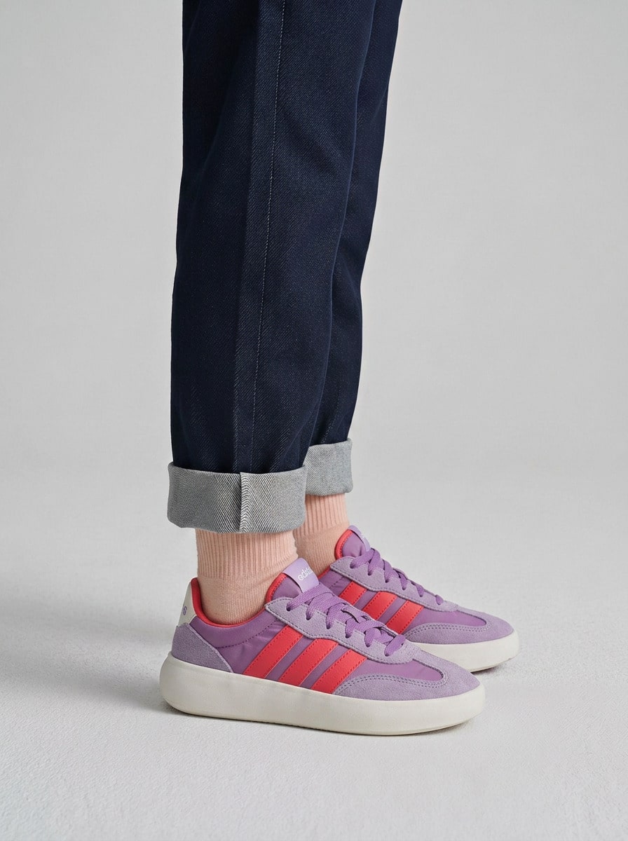 Adidas Barreda Teen Sneakers Lace-Up Heritage Flexible Weekend Casual Outing Red JR0761 - 紫色 - 查看 1