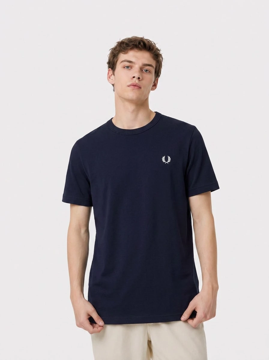 Fred Perry Men's Classic Fit Quick-Dry Skin-Friendly Daily Weekend Sports Blue M1600-608 - Darkest Navy - View 1