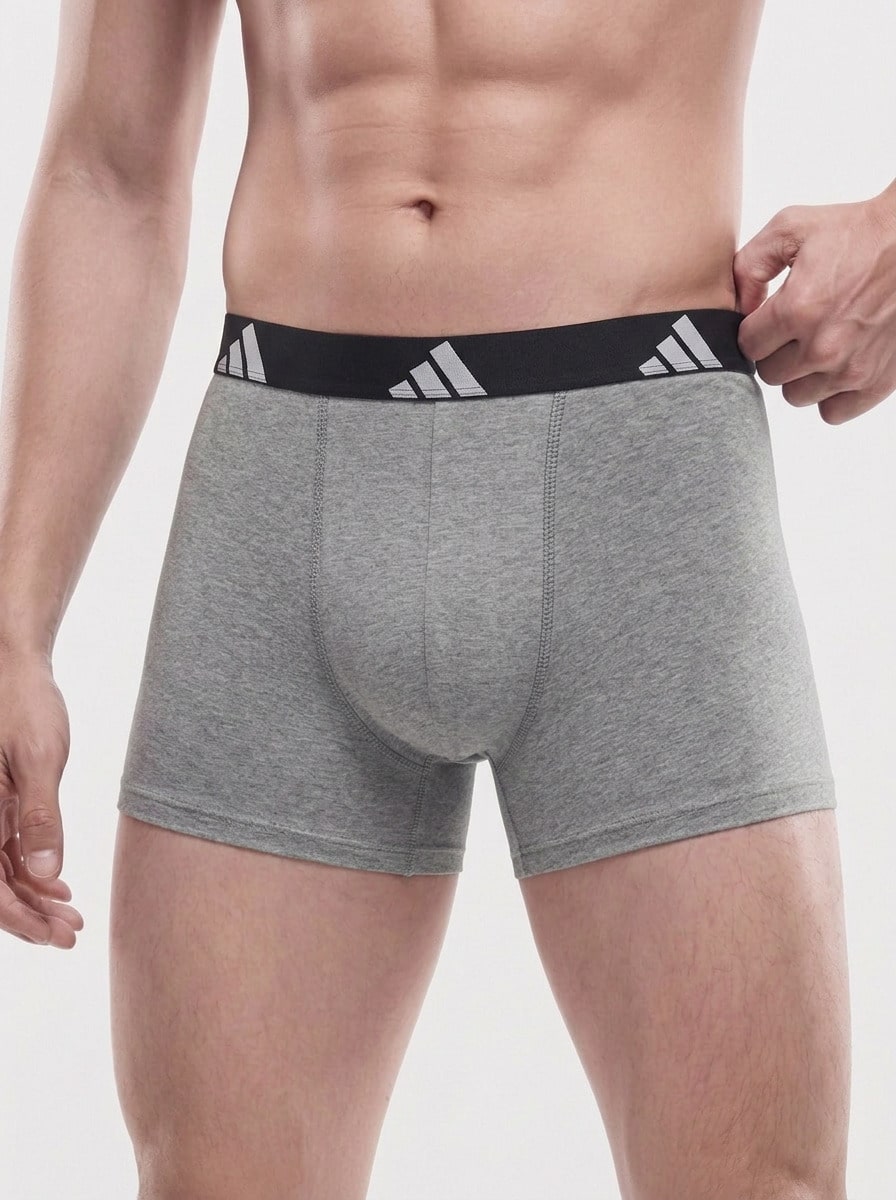 Adidas Men's Trunks Elastic Waist Classic Fit Easy To Match Sports Office Weekend 4AM003-917 - Light Grey - View 1