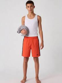 Nike Men's Elastic Chlorine-Resistant Stretchy Pool Beach Swimming Orange NESSD794-614 - Red - View 1