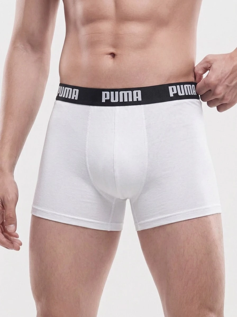 Puma Men's Trunks Quick-Dry Breathable Skin-Friendly Casual Gym Travel 521015001-301 - Black and White - View 1