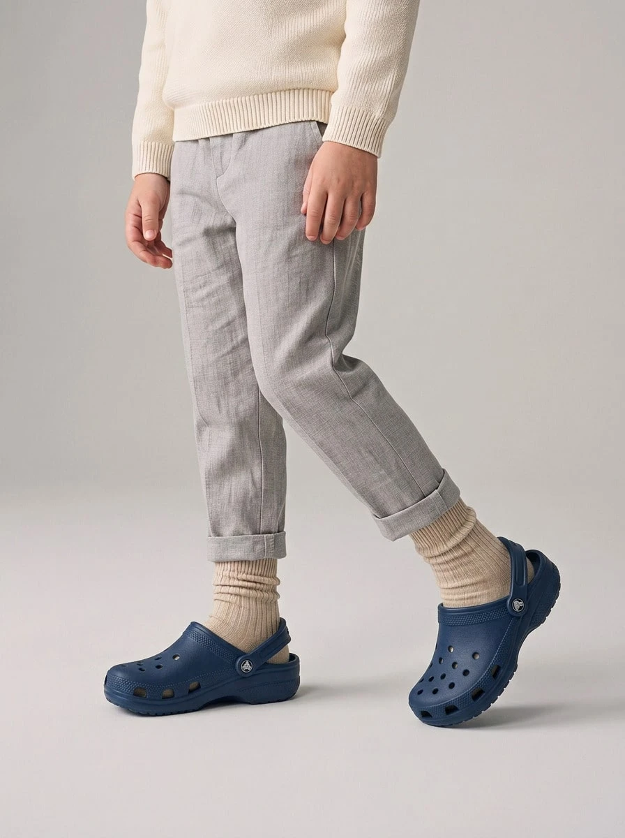 Crocs CLASSIC CLOG Kids' Clogs Comfortable Classic Durable Shopping Daily Weekend Navy 206990-410 - Navy - View 1
