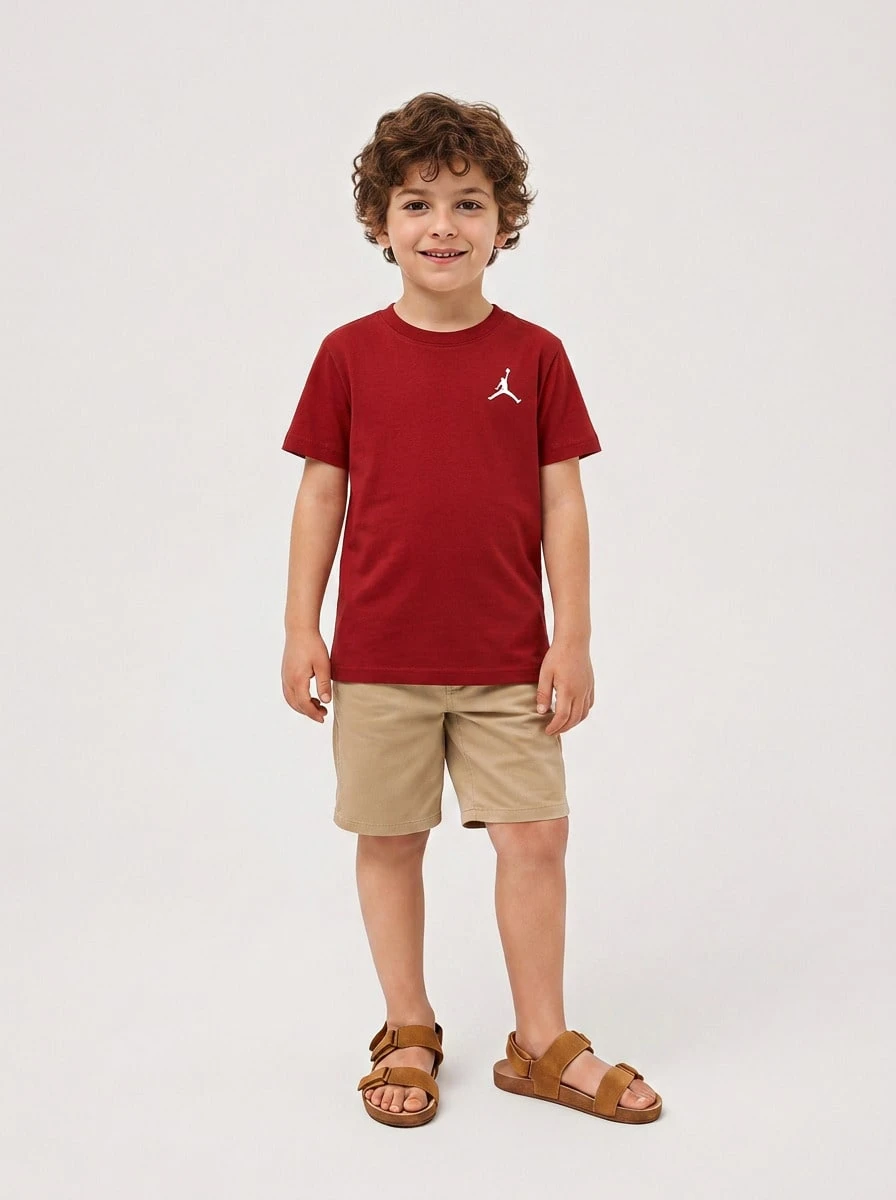 Jordan Kids' Stretchy Soft Durable Weekend Sports Outdoor Red 95D266-R78 - 紅色 - 查看 1
