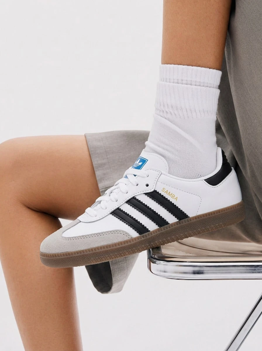 Adidas Samba OG Kids Sneakers White / Core Black / Gum IH3508 - White / Core Black / Gum - 查看 1