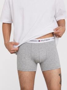 Tommy Hilfiger 男士三件套字母胶带平角内裤 - 白色/灰色/黑色 - 查看 1