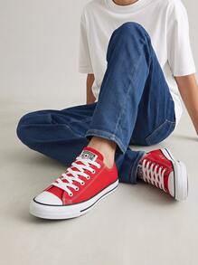 Converse Chuck Taylor All Star Ox (Little Kid) Teen Sneakers Rubber Outsole Lightweight Snug Fit Casual Weekend Walking 3J236C - 紅色 - 查看 1