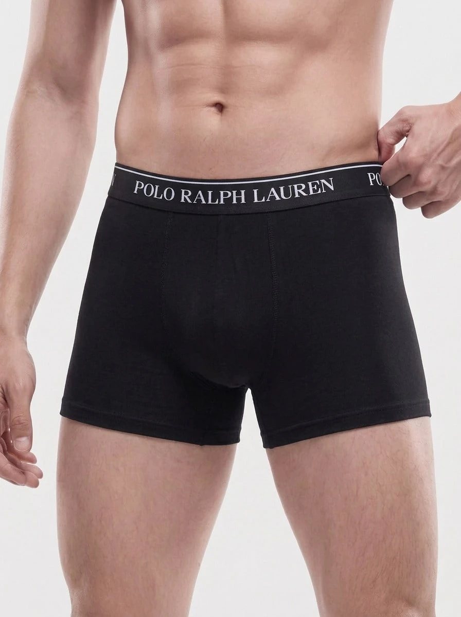 Ralph Lauren Men's Trunks Comfortable Lightweight Durable Weekend Training Daily 714835885-002 - Black/Black/Black - View 1