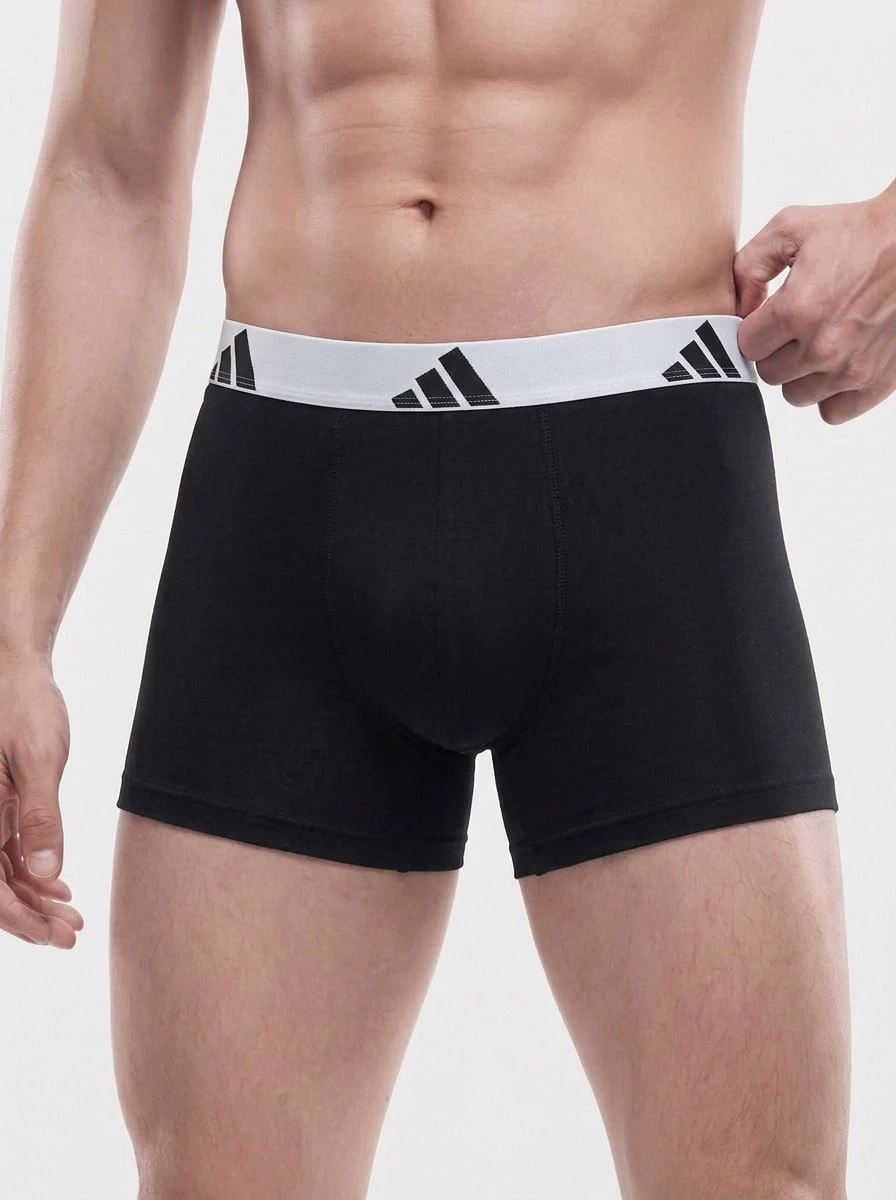 Adidas 3 paquete Men's Sports Underwear - Blanco y Negro - Ver 1