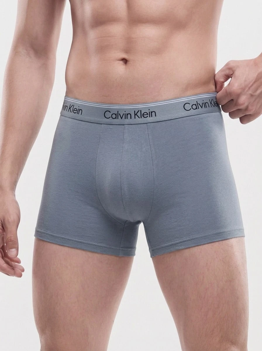 Calvin Klein CK UNDERWEAR Men's Trunks Lightweight Durable Elastic Waist Commuting Casual Gym 000NB2569A-8Z8 - Black, Convoy, Red Gala - View 1
