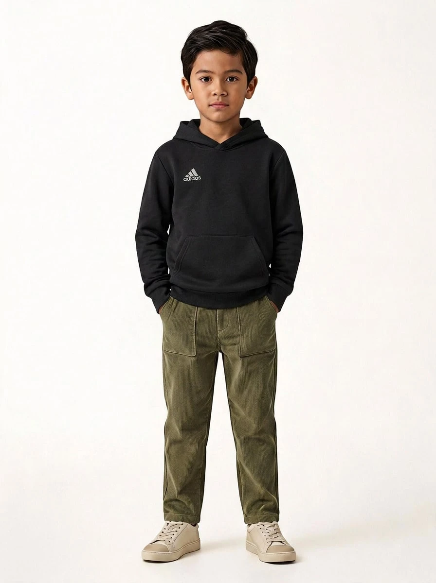 Adidas Entrada 22 青少年男款黑色運動衫 - 黑色 - 查看 1