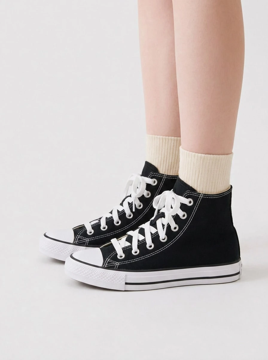 Converse Chuck Taylor All Star Hi (Infant/Toddler) Kids' Sneakers Responsive Durable Classic Walking Outing Commuting 7J231C - Black - View 1