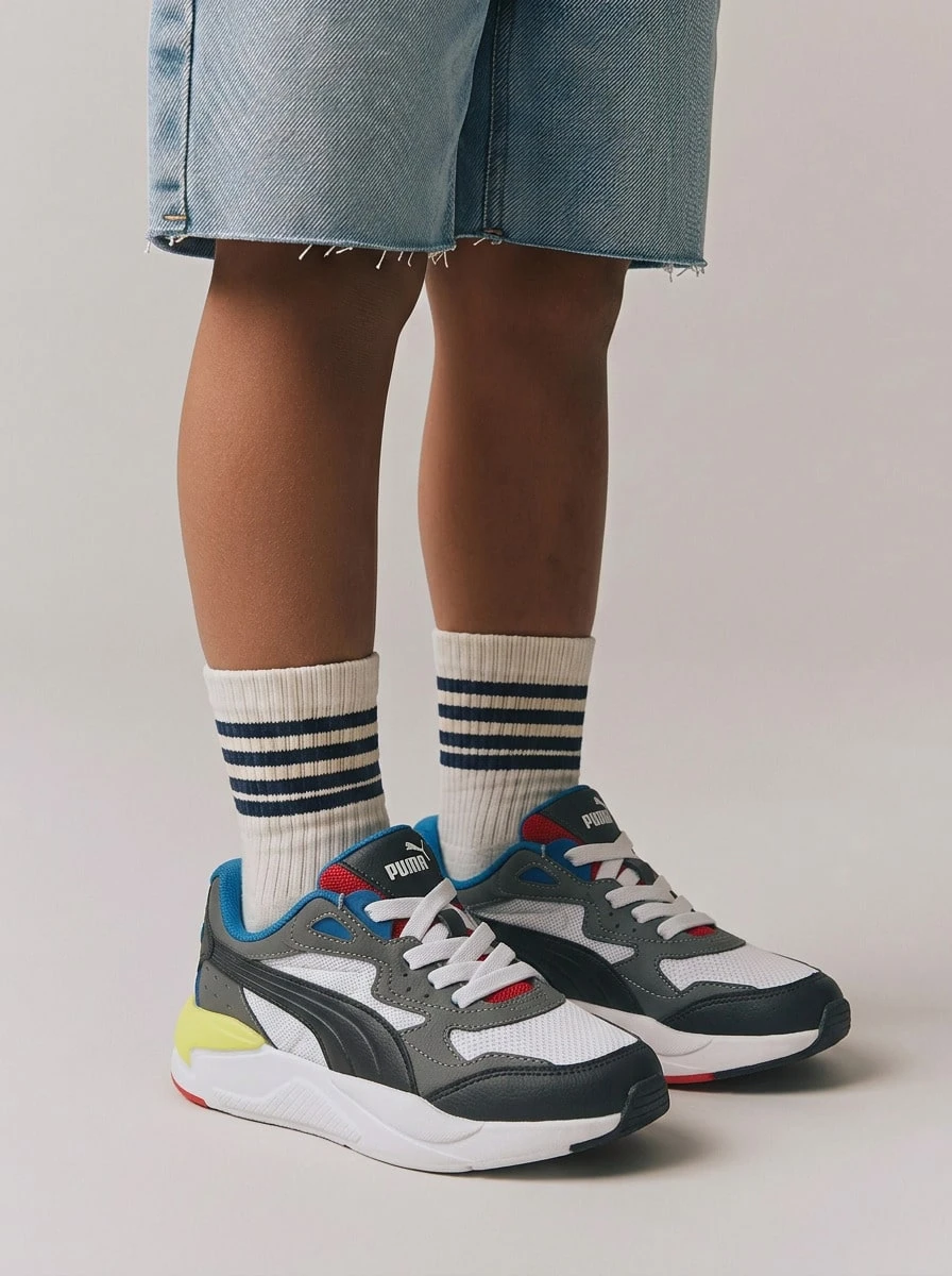 Puma أحذية رياضية للأطفال بتصميم أشعة سينية باللون الأبيض والرمادي والأسود 384899-02 - أبيض رمادي أسود - مشاهدة 1