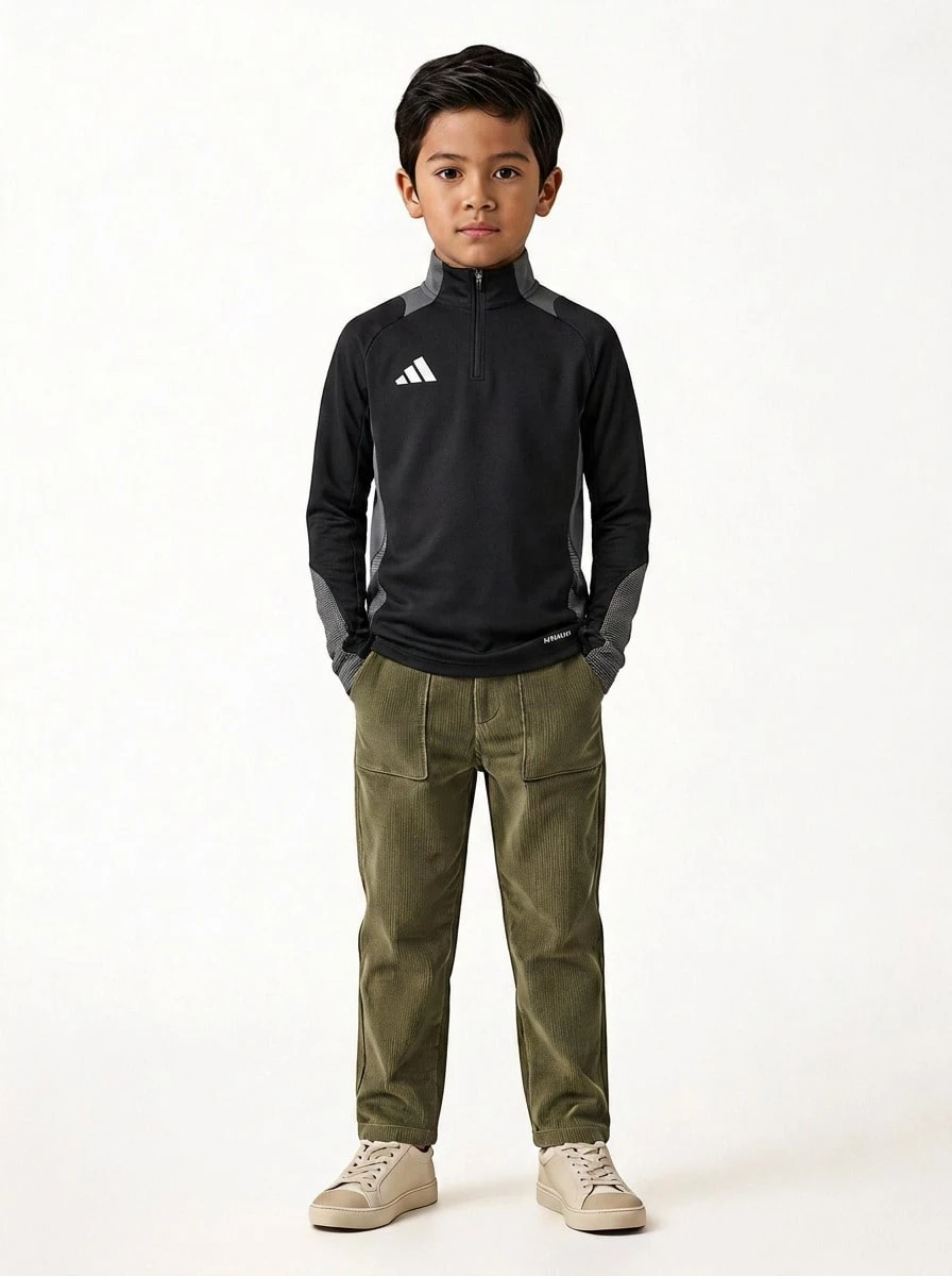 Adidas Kids' Stretchy Comfortable Cozy Casual Home Weekend Black IP7604 - Black/Team dark grey - View 1