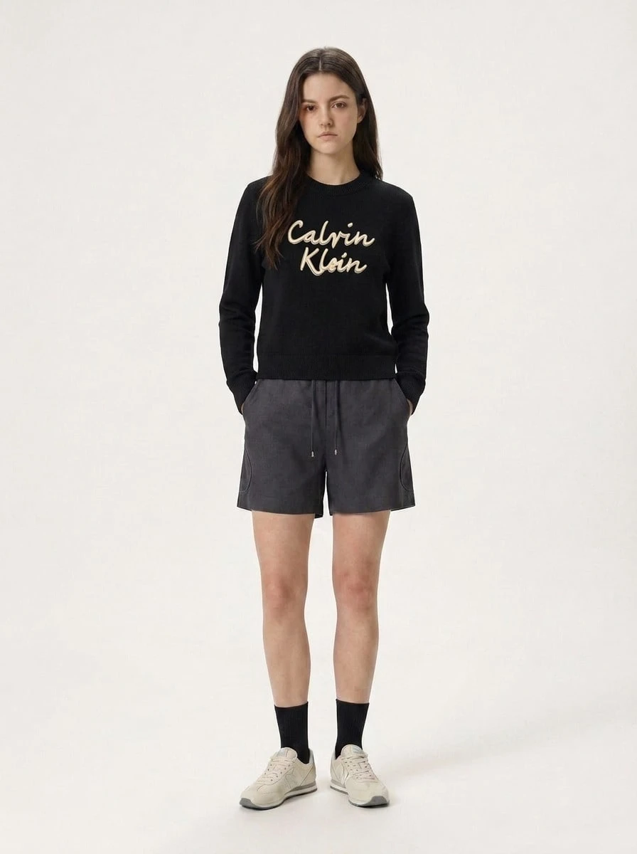 Calvin Klein Girls' Sweatshirt Black - 黑色 - 查看 1