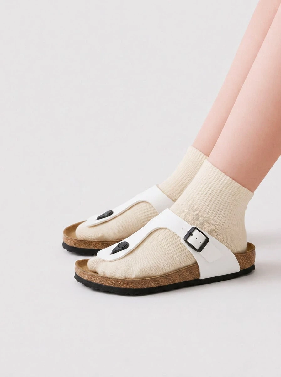 Birkenstock GIZEH Kids Birko Flor Narrow - trắng - Xem 1