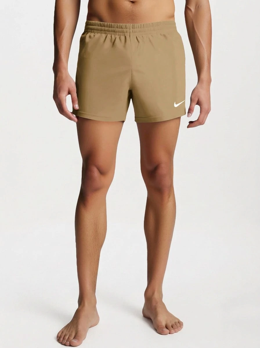 Nike Pantalones cortos de natación sueltos de verano con cordón para hombres, de uso casual y deportivo al aire libre - Marrón - Ver 1