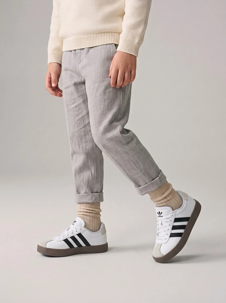 Adidas VL 法院 3.0 K - CloudWhite/CoreBlack/GreyOne - 查看 1