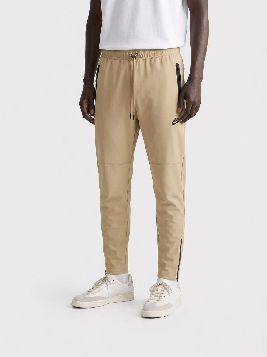 Nike Men's Sports Pants Classic Fit Easy To Match Soft Weekend Training Daily Beige HM8241-297 - Parachute Beige/Black - View 1
