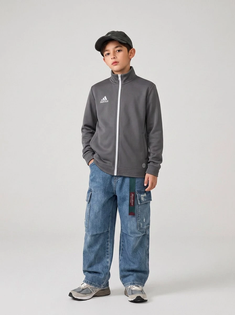Adidas Teen Windproof Quick-Dry Breathable Casual Weekend Commuting Grey H57521 - Grey - View 1