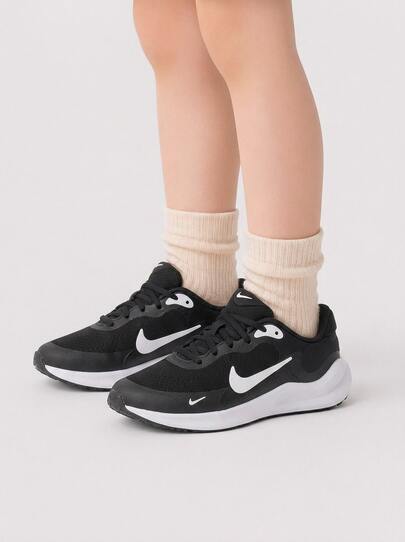 Nike Revolution Kids' Sneakers Modern Anti-Slip Lace-Up School Office Shopping Black FB7689-003