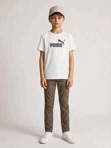 Puma ESS No 1 Logo Boys T-Shirt White - White - View 1
