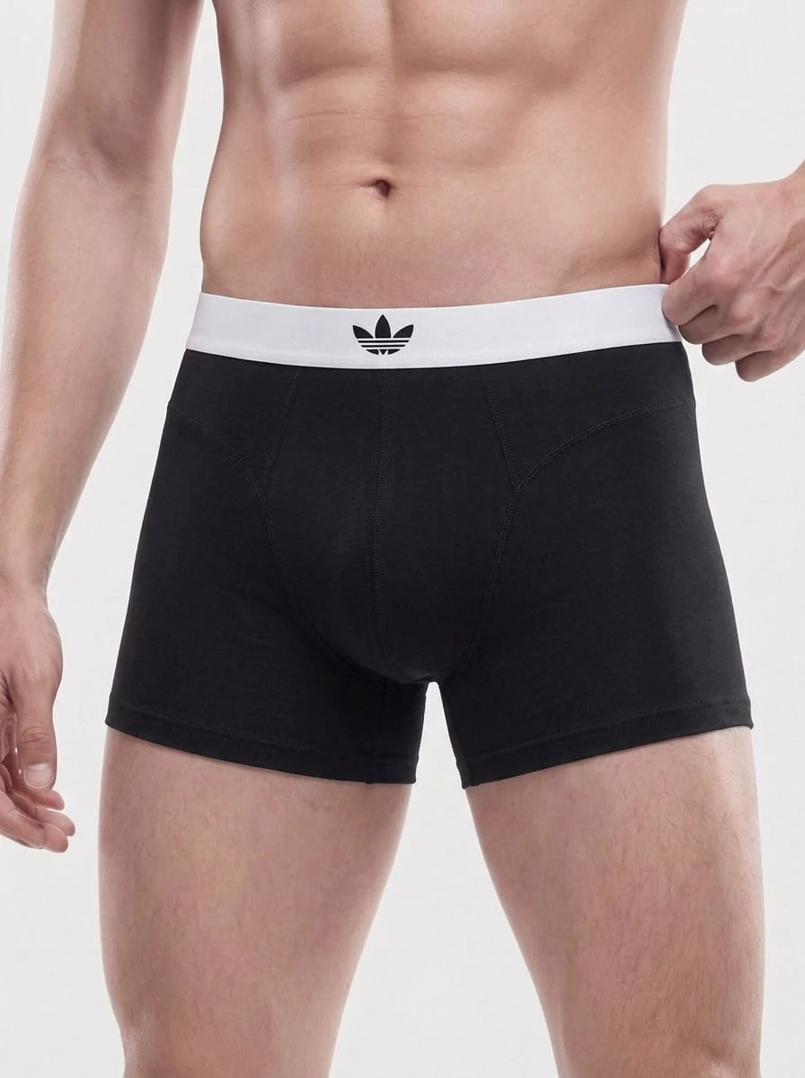 Adidas Men's Trunks Easy To Match Soft Stretchy Sports Office Weekend 4AR005-000 - Black and White - View 1
