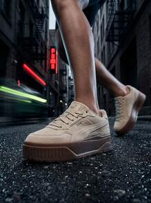 Puma Hi Og 女款運動鞋，輕量透氣緩震，日常休閒，黑色 397462-01 - 杏仁 - 查看 3