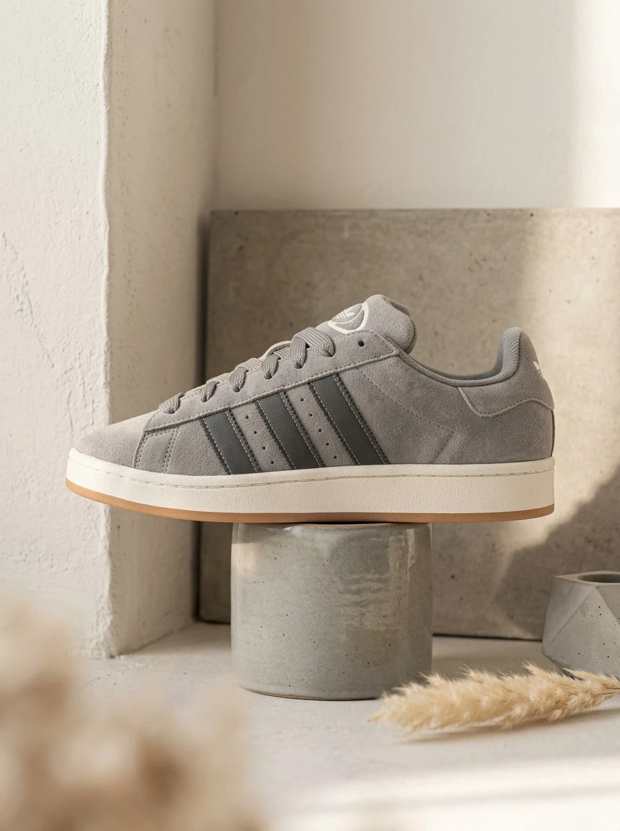 Adidas Campus Hi OG 男款運動鞋,輕量透氣緩震,日常休閒黑色 JH8792 - 灰色 - 查看 1