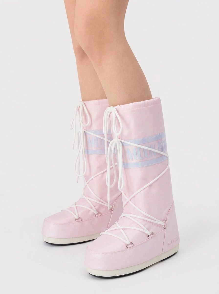 Moon Boot Women's Cushioned Supportive Lace-Up Daily Weekend Travel Rose 80D1403060-J032 - Pink - View 1