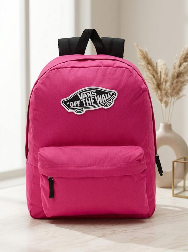 Vans Backpack Sports Storage Carrying Compartments Portable Logo Versatile Lightweight Gym School Daily Travel Commuting Outing Pink VN0A3UI6M9X1