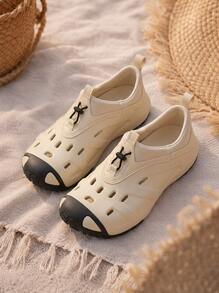Crocs CLASSIC CLOG Women's Clogs Waterproof Slip-On Anti-Slip Vacation Travel Casual 209350-2Y2 - Ivory - View 1