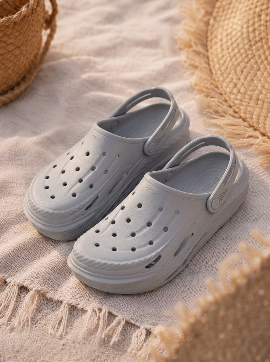 Crocs CLASSIC MEGA CRUSH CLOG Women's Clogs Easy To Clean Ergonomic Waterproof Outdoor Walking Vacation Grey 209501-007 - Light Grey - View 1