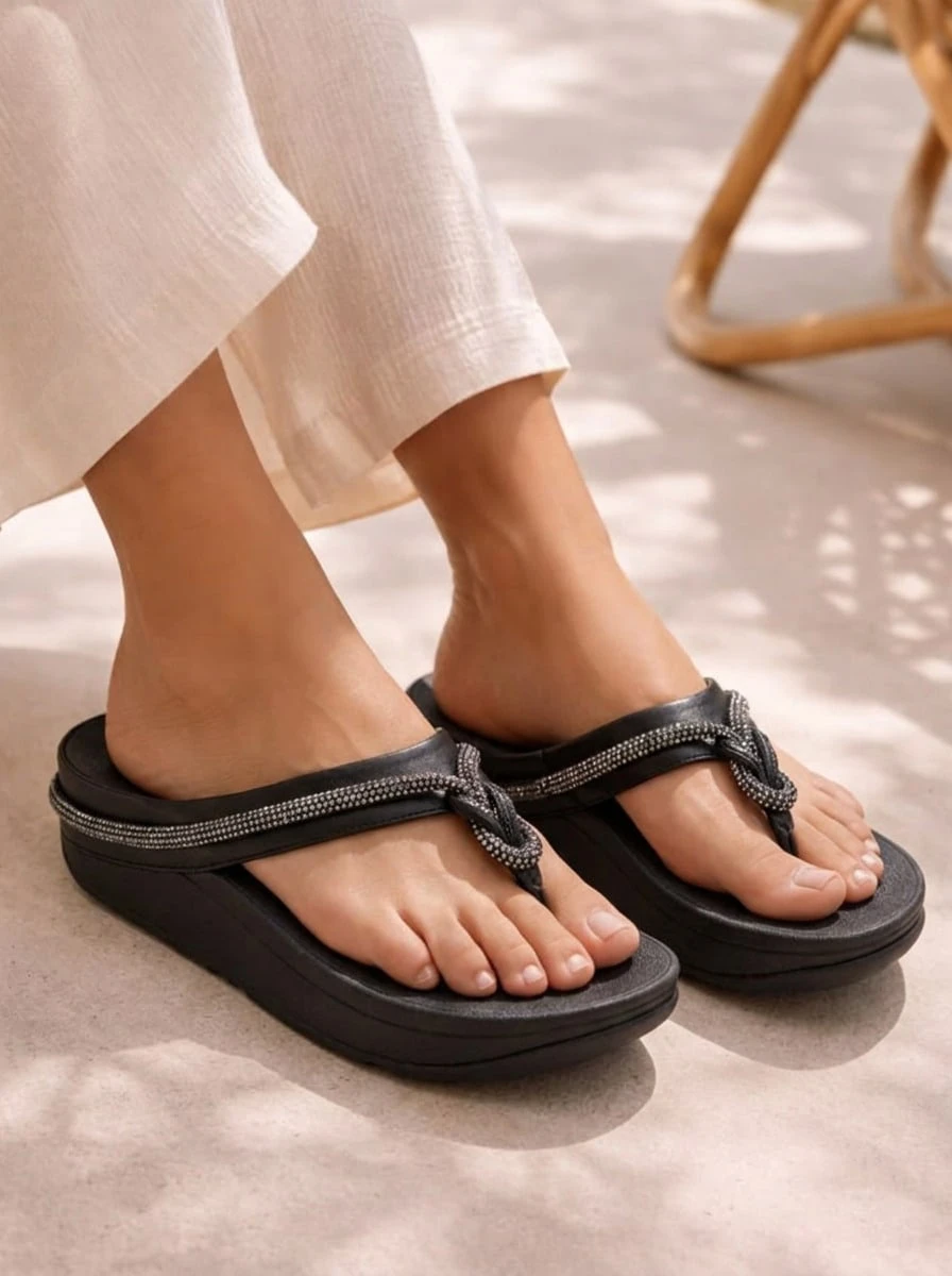 Fitflop Women's Comfortable Soft Durable Shopping Beach Weekend Black FQ3-001 - Black - View 1