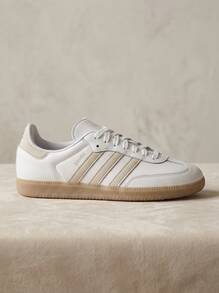 Adidas Samba 男款運動鞋 皮革輕量透氣緩震 日常休閒 白色 JI3206 - 白色 - 查看 1
