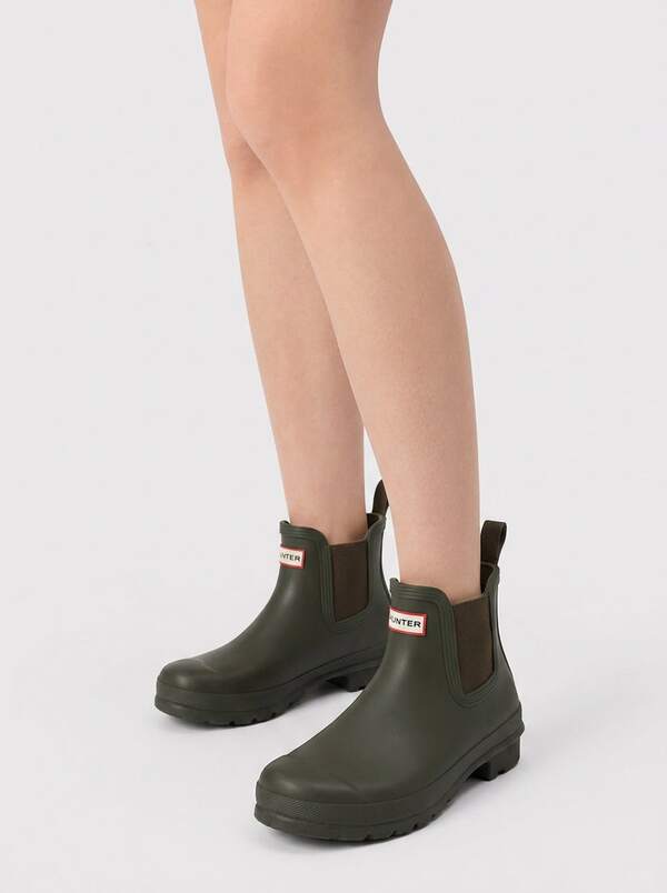 Hunter Original Chelsea Women's Boots Dark Olive WFS2078RMADOV