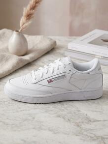 Reebok Club C 女款運動鞋 支撐性佳 柔軟彈性 適合校園與戶外 白色 100000154 - 白色/灰色 - 查看 1