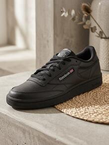 Reebok Club C 女款運動鞋 透氣緩震舒適 跑步日常穿著 黑色 10000198 - 黑色 - 查看 1